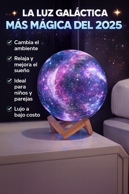 Lámpara Galaxia 3D UltraRealista + Efecto Cósmico